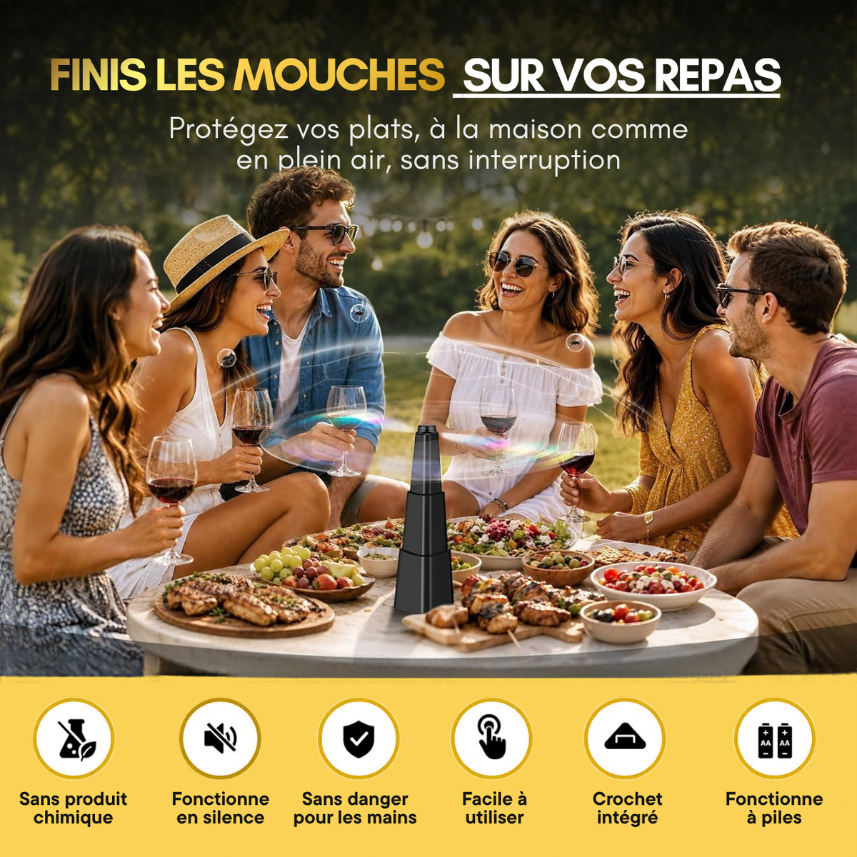 VENTILATEUR CHASSE MOUCHE - AJUSTABLE