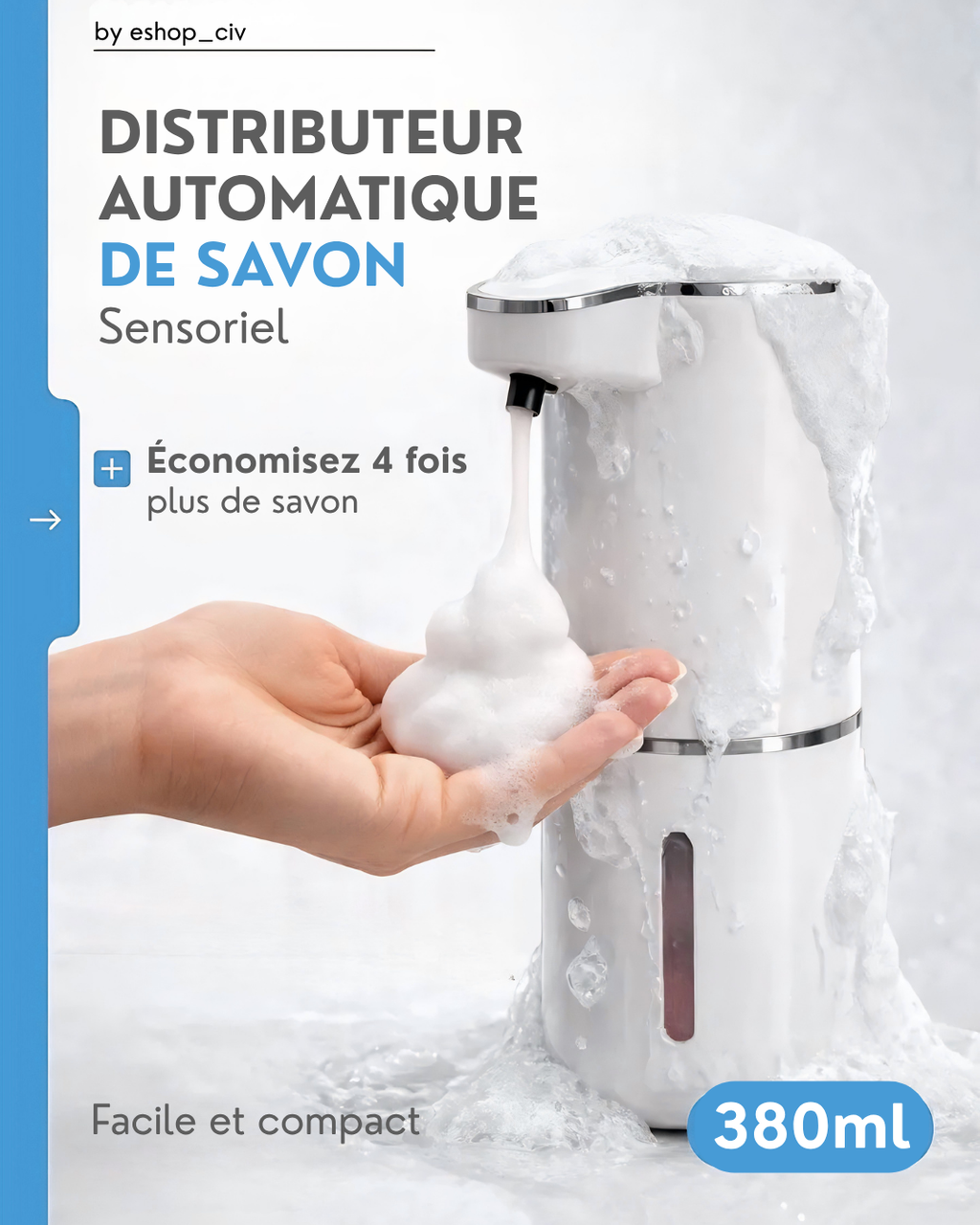 DISTRIBUTEUR DE SAVON AUTOMATIQUE (UNE BOUTEILLE DE SAVON LIQUIDE OFFERT)