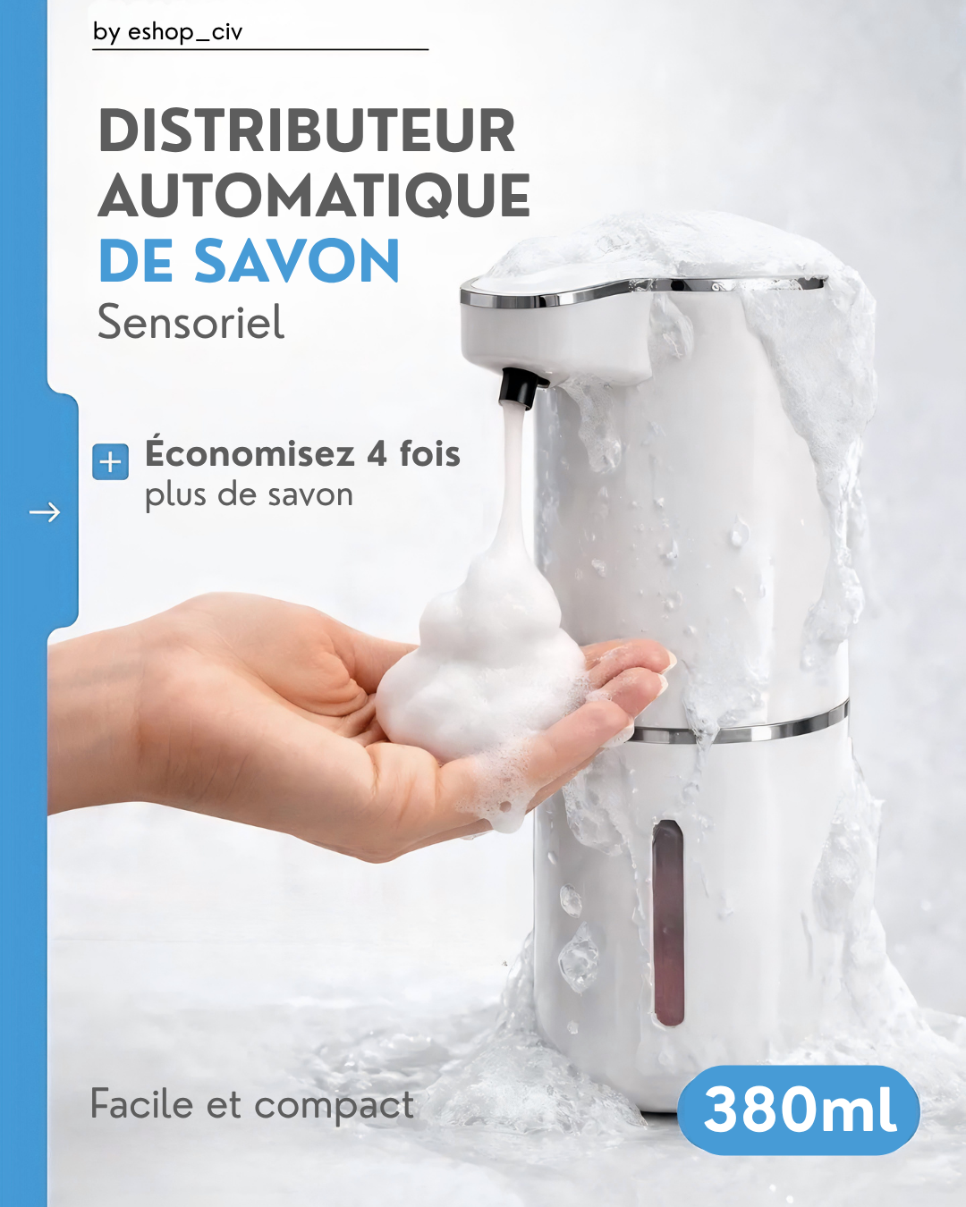 DISTRIBUTEUR DE SAVON AUTOMATIQUE (UNE BOUTEILLE DE SAVON LIQUIDE OFFERT)