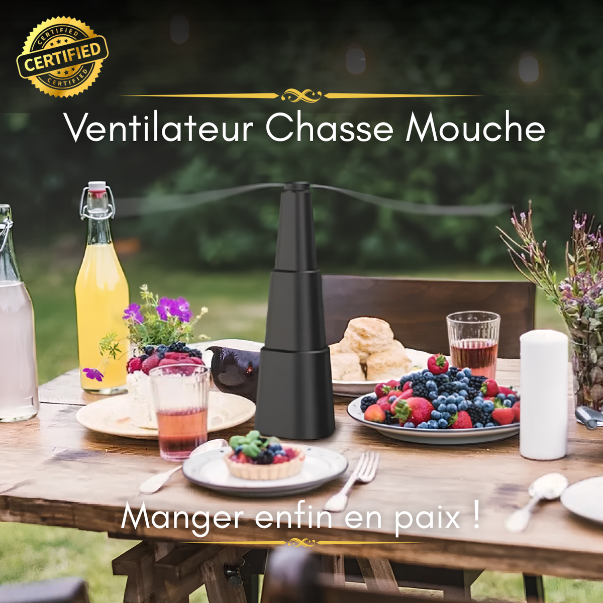 VENTILATEUR CHASSE MOUCHE - AJUSTABLE