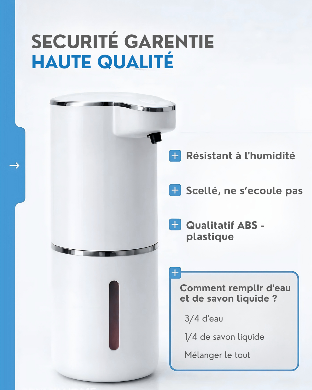 DISTRIBUTEUR DE SAVON AUTOMATIQUE (UNE BOUTEILLE DE SAVON LIQUIDE OFFERT)