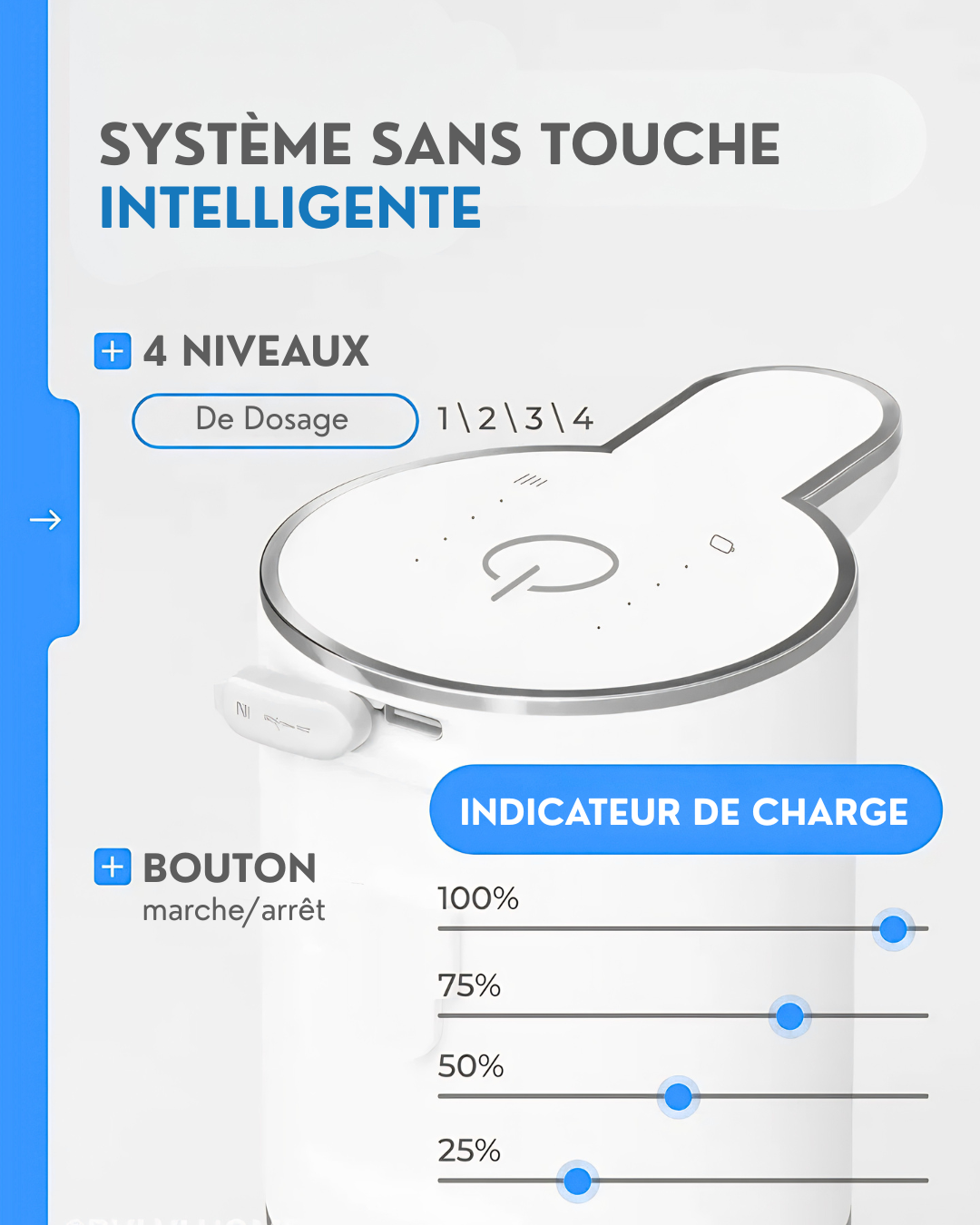 DISTRIBUTEUR DE SAVON AUTOMATIQUE (UNE BOUTEILLE DE SAVON LIQUIDE OFFERT)