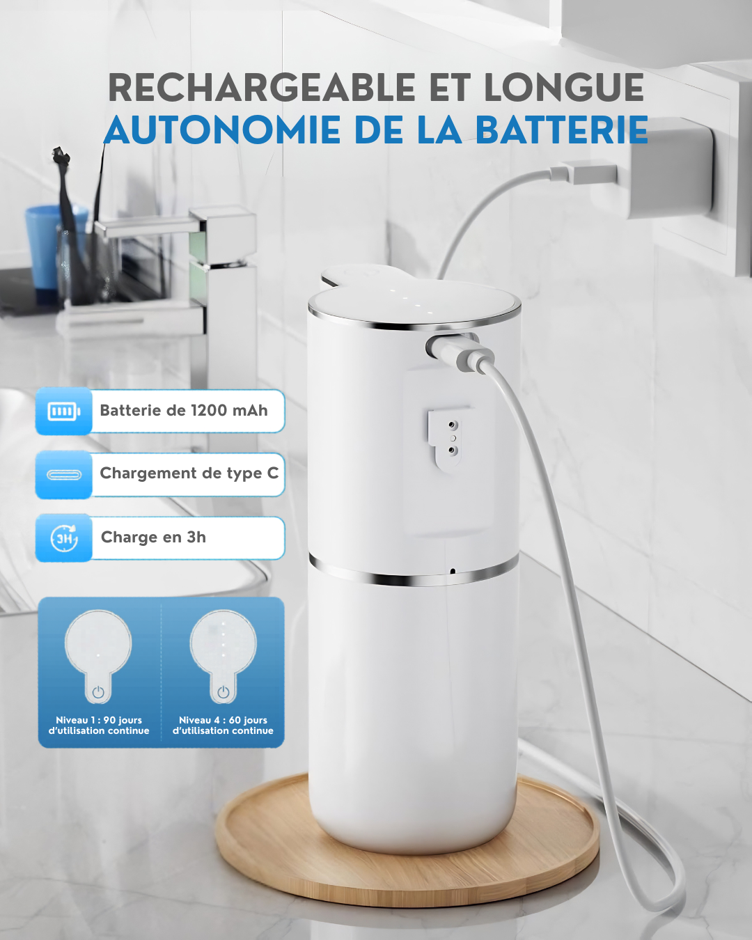 DISTRIBUTEUR DE SAVON AUTOMATIQUE (UNE BOUTEILLE DE SAVON LIQUIDE OFFERT)