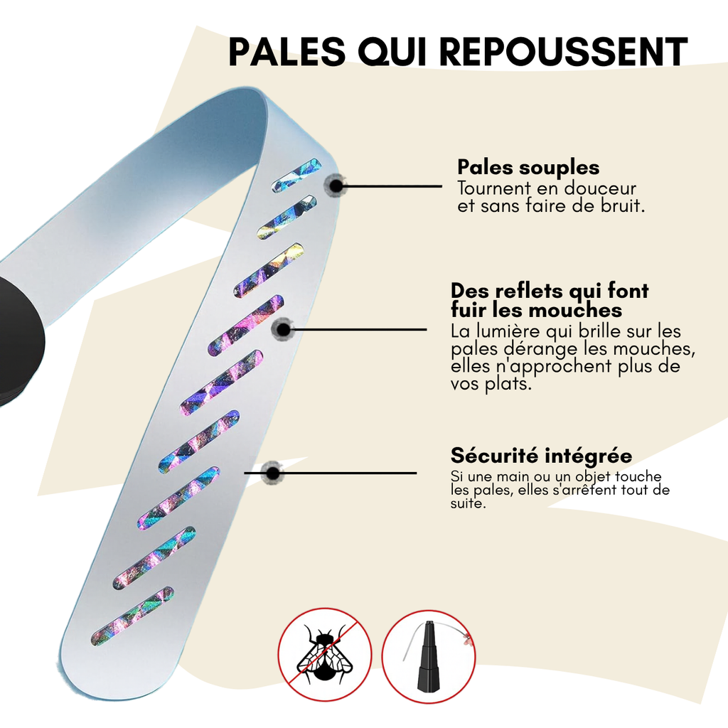VENTILATEUR CHASSE MOUCHE - AJUSTABLE