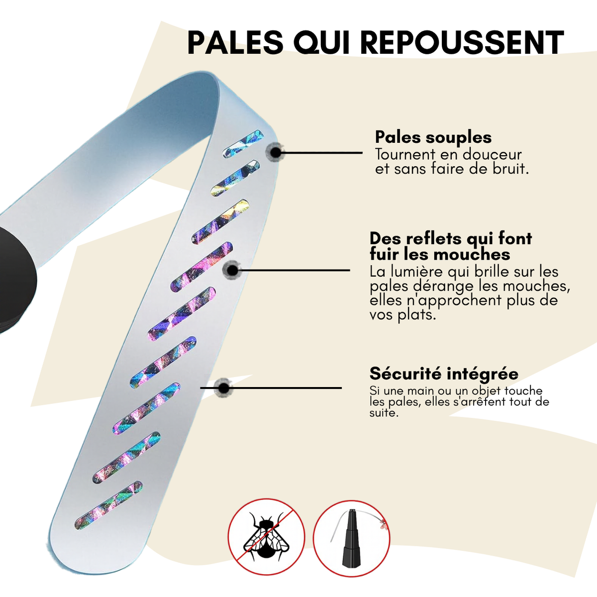 VENTILATEUR CHASSE MOUCHE - AJUSTABLE