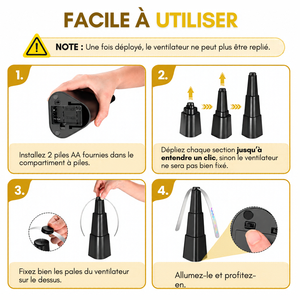 VENTILATEUR CHASSE MOUCHE - AJUSTABLE